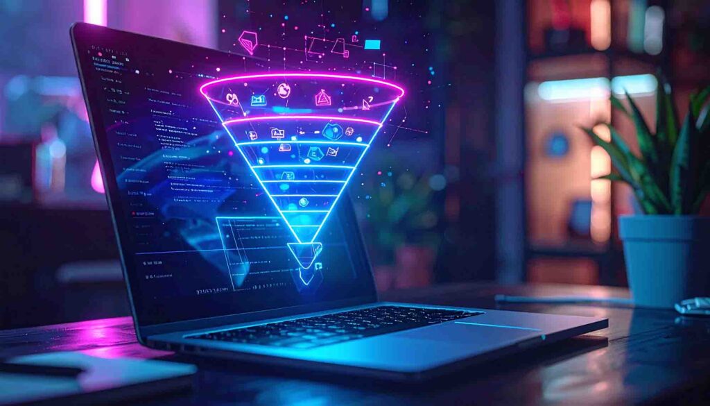 conversion funnel laptop